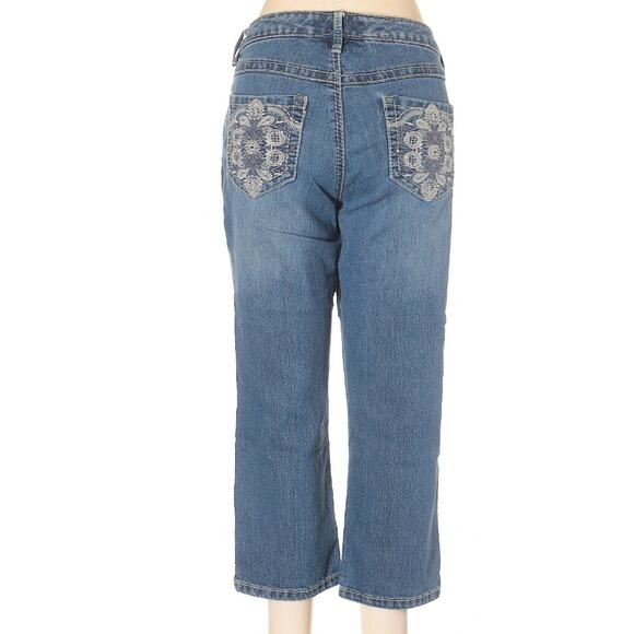 Nine West Cropped Straight Cut Blue Midrise Denim Jeans Size 8 - Picture 9 of 9